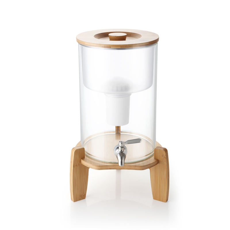 9L Glass Water Filter Dispenser with Multi-Stage Filtration, Countertop Tap Water Filter
